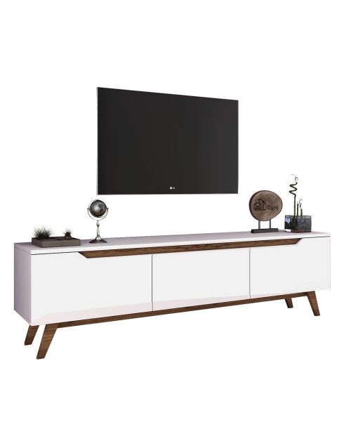 D1 TV-Ständer aus weißem Nussbaum - 48,6 x 180 x 35 cm
