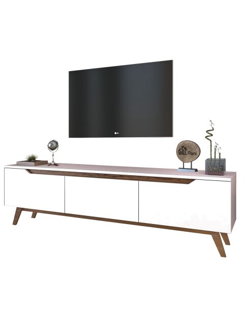 D1 TV-Ständer aus weißem Nussbaum - 48,6 x 180 x 35 cm