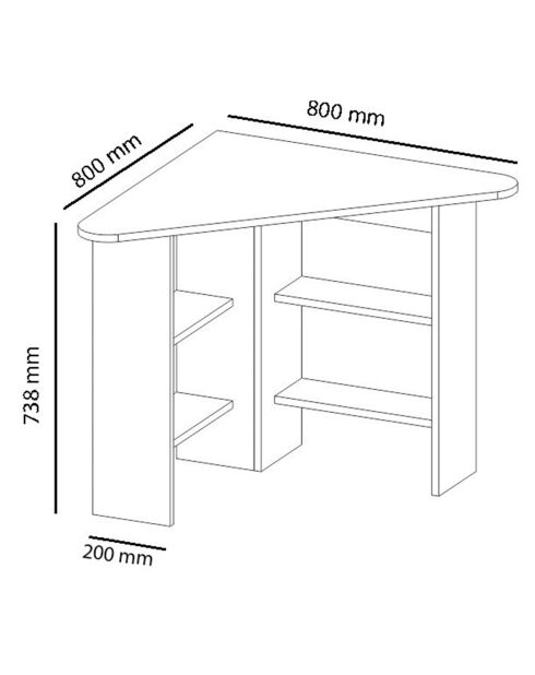 Bureau d'angle noyer - 80x80x73.8 cm