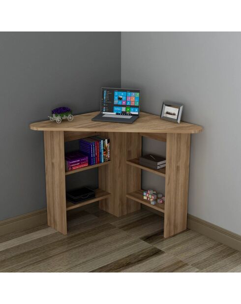 Bureau d'angle noyer - 80x80x73.8 cm