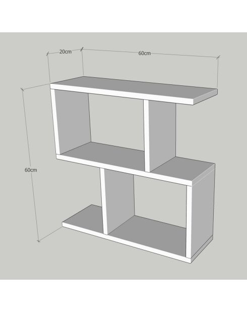 Étagère d'appoint Life chêne - 20x60x60 cm