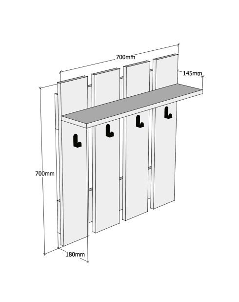 Etagère murale Carina blanc - 70x70x14,5 cm