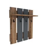 Etagère murale Mita noyer anthracite - 70x70x18 cm