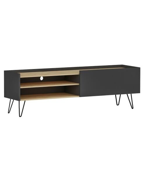 Meuble TV Veronica chêne anthracite- 33,1x120x49,5 cm