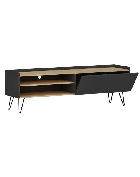 Meuble TV Veronica chêne anthracite- 33,1x120x49,5 cm