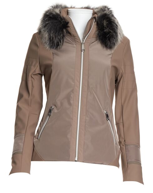 Veste de ski Softshell fausse fourrure marron