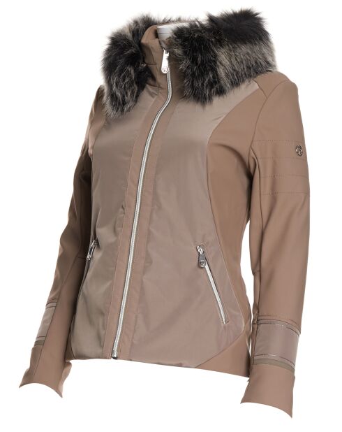 Veste de ski Softshell fausse fourrure marron