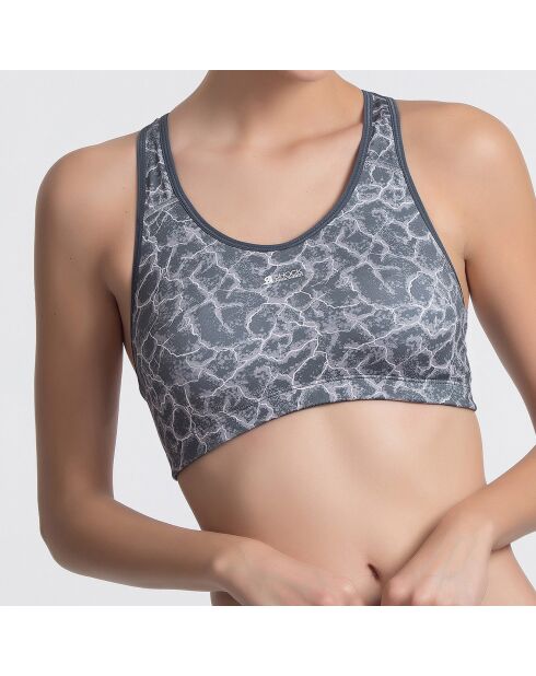 Brassière de Sport Active Crop Top imprimé asphalte