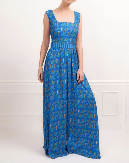 Robe longue dos-nu Chiara Aloha bleue