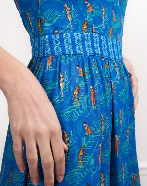 Robe longue dos-nu Chiara Aloha bleue