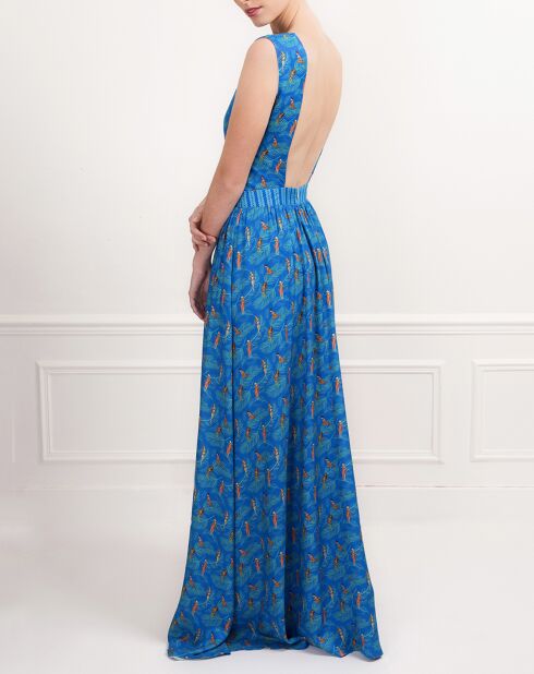 Robe longue dos-nu Chiara Aloha bleue