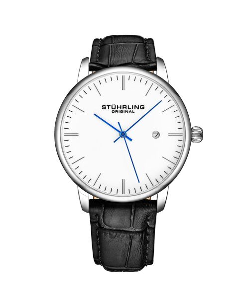 Montre Homme en Cuir Quartz Symphony noire
