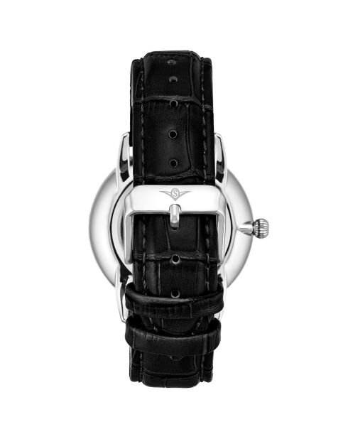 Montre Homme en Cuir Quartz Symphony noire