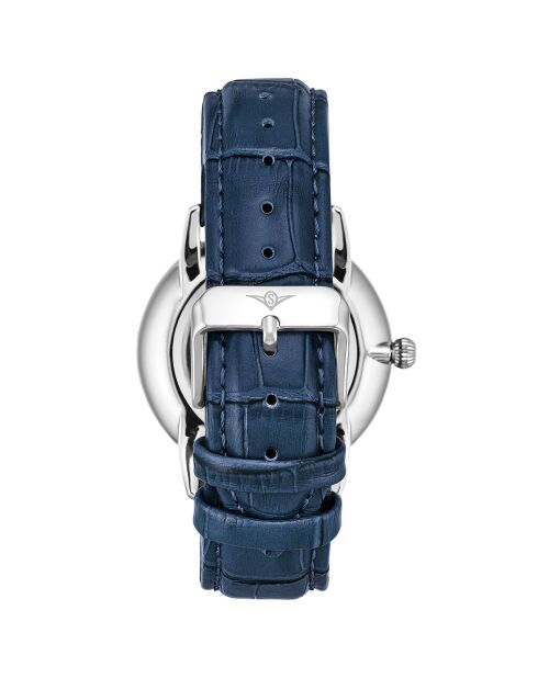 Montre Homme en Cuir Quartz Symphony bleue