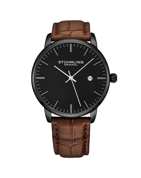 Montre Homme en Cuir Quartz Symphony marron