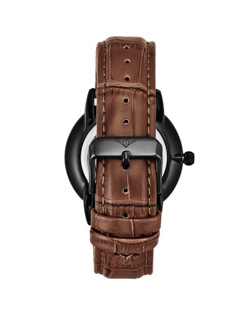 Montre Homme en Cuir Quartz Symphony marron