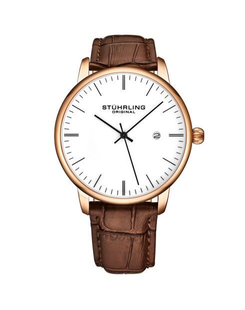 Montre Homme en Cuir Quartz Symphony  marron