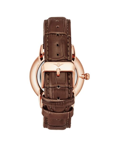 Montre Homme en Cuir Quartz Symphony  marron