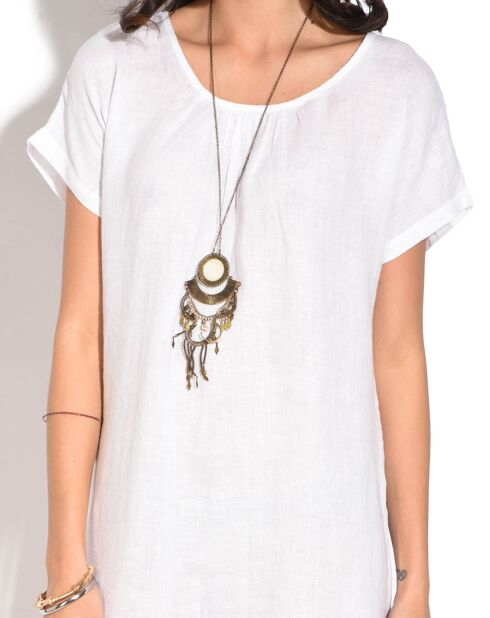 Robe 100% Lin blanche