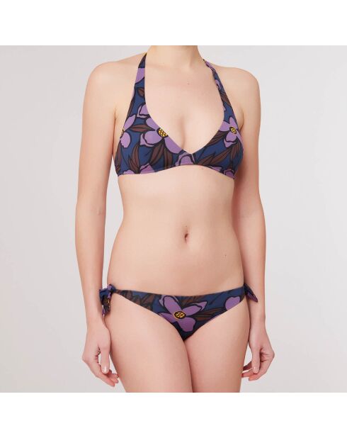 Maillot de Bain 2 pièces triangles foulard Renoir marine/violet