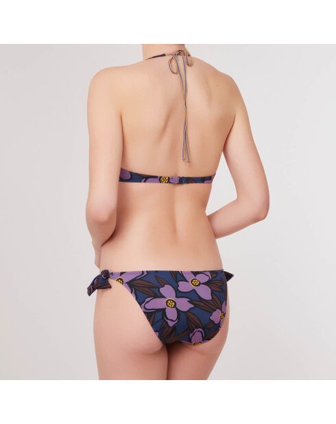 Maillot de Bain 2 pièces triangles foulard Renoir marine/violet