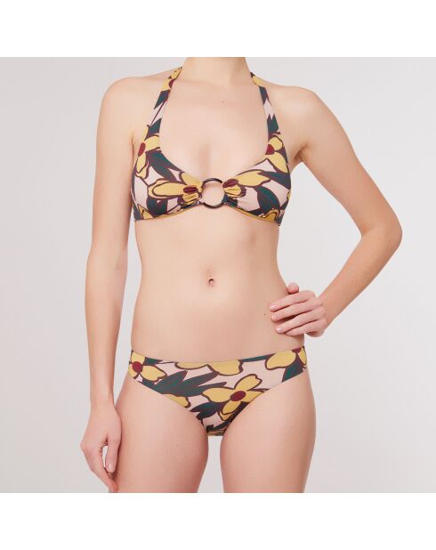 Maillot de Bain 2 pièces triangles foulard Renoir jaune/vert/beige