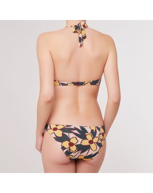 Maillot de Bain 2 pièces triangles foulard Renoir jaune/vert/beige