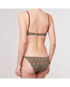 Maillot de Bain 2 pièces bandeau bonnets moulés Cappa marron/turquoise