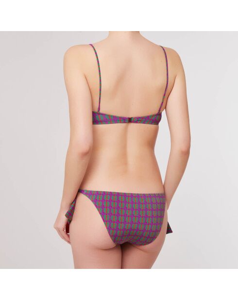 Maillot de Bain 2 pièces bandeau bonnets moulés Alnus violet/vert