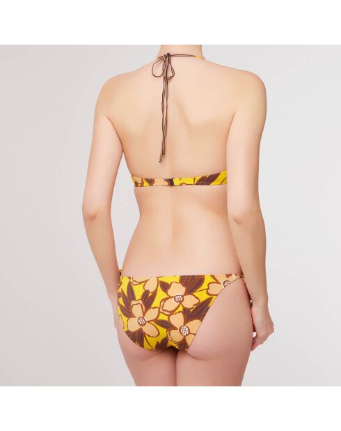 Maillot de Bain 2 pièces triangles foulard Renoir jaune/marron