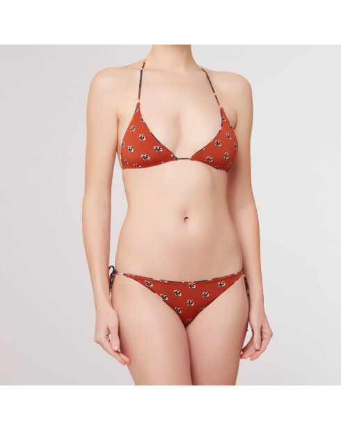 Maillot de Bain 2 pièces  triangles souples Rayas multicolore/brique