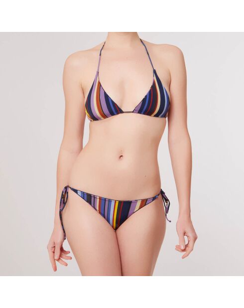 Maillot de Bain 2 pièces  triangles souples Renoir marine/multicolore