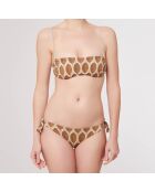 Maillot de Bain 2 pièces bandeau bonnets moulés Cappa marron/beige