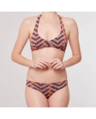 Maillot de Bain 2 pièces triangles foulard Geo rouge/beige/bleu