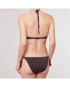 Maillot de Bain 2 pièces triangles foulard Cappa marron/bleu
