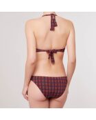 Maillot de Bain 2 pièces triangles foulard Alnus marron/marine