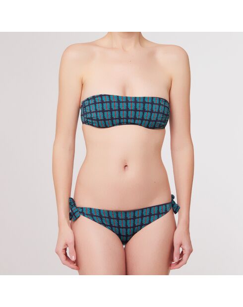 Maillot de Bain 2 pièces bandeau bonnets moulés Alnus bleu