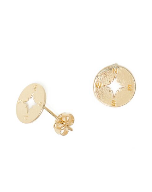 Boucles d'oreilles Boussole or jaune