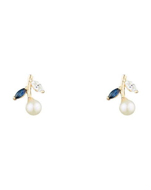 Orecchini con zaffiro e ciliegia in oro giallo 0,11 ct