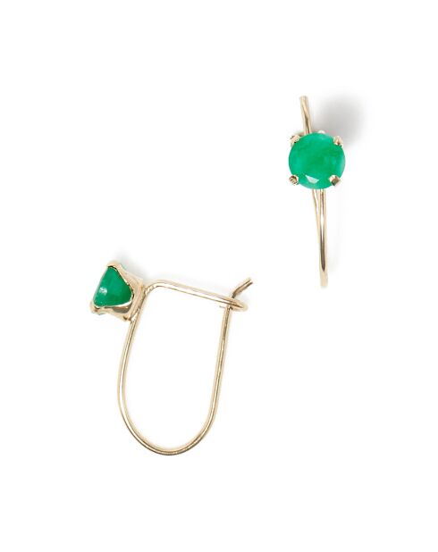 Boucles d'oreilles Envoutantes Emeraude 0.5ct or jaune