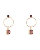 Boucles d'oreilles Anneau Grenat 0.58ct or jaune