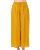 Pantalon ample Zoé en Lin moutarde