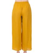 Pantalon ample Zoé en Lin moutarde
