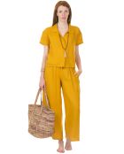 Pantalon ample Zoé en Lin moutarde