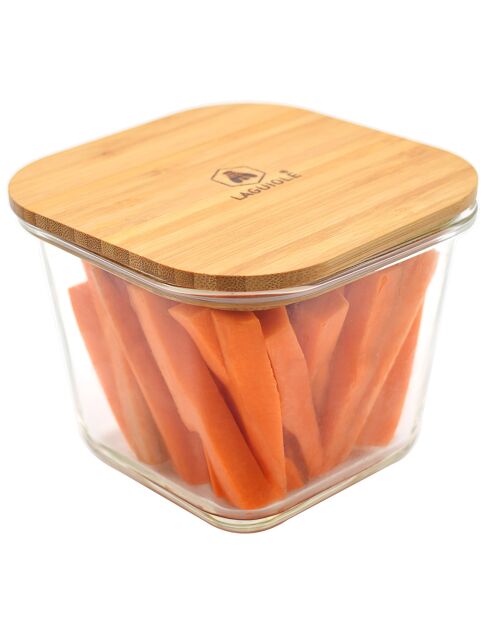 2 Boîtes de conservation hautes carrées transparent/marron - 750/1750 ml