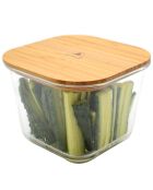 2 Boîtes de conservation hautes carrées transparent/marron - 750/1750 ml