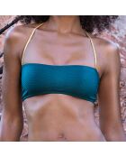 Haut de maillot bandeau Jane Massai vert lagune/doré