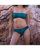 Haut de maillot bandeau Jane Massai vert lagune/doré
