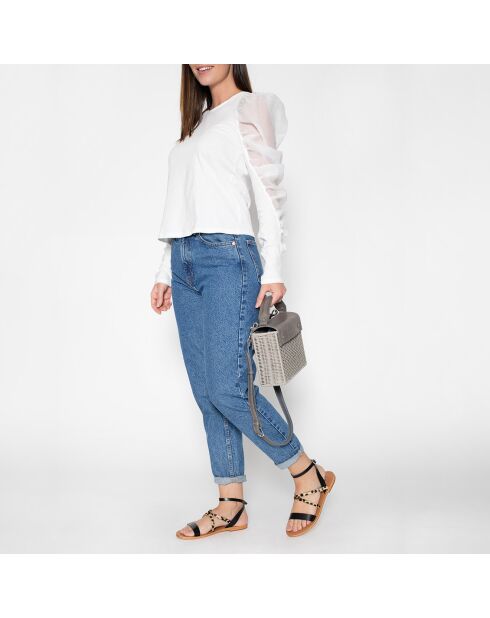 Iperico Ledersandalen in Schwarz mit Leopardenmuster