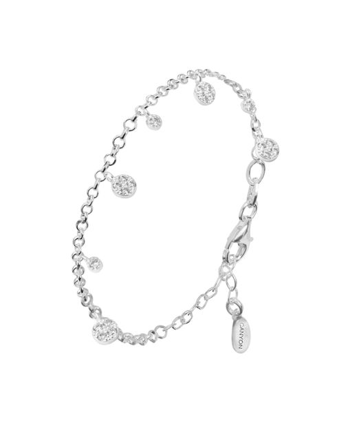 Pulsera con dijes de plata y circonitas